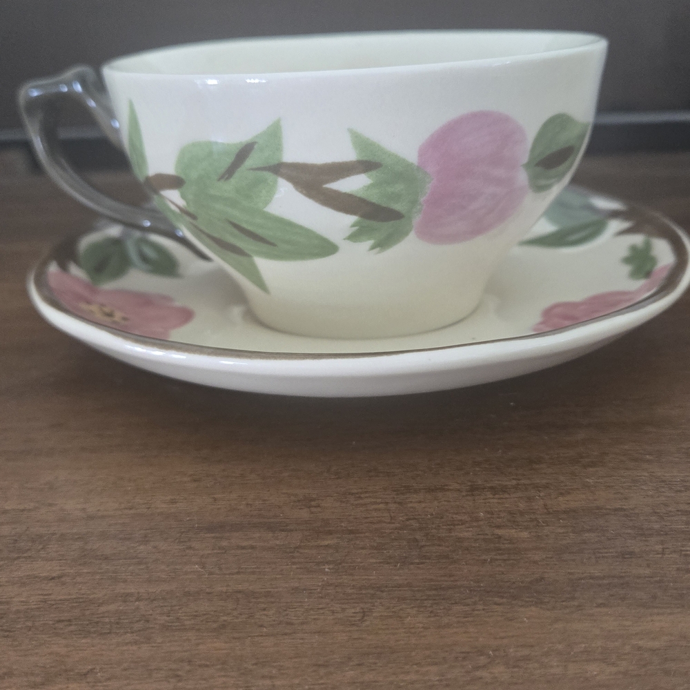 Floral Ceramic Tea Set with Pink and Green Accents - Picture 10 of 12